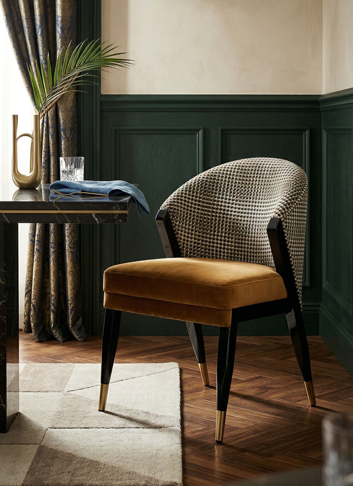 mustard dining chair - with print - www.oroa.com | Oroa.com