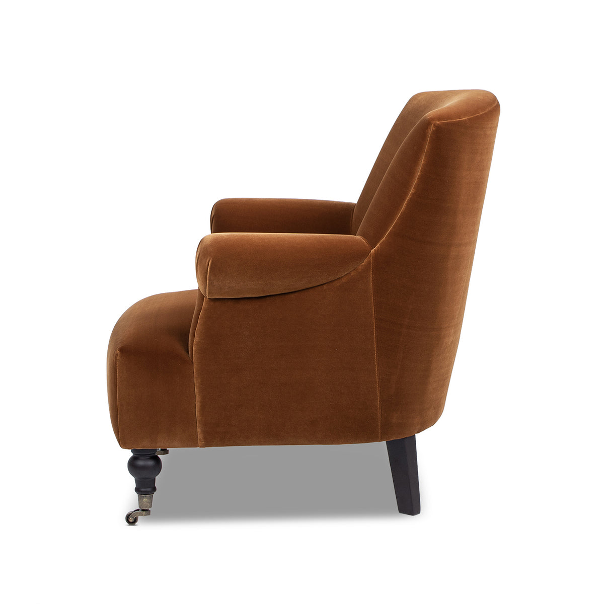 Eloise Pleated Sock Arm Accent Armchair, Burnt Orange Performance Velvet - OROA Modern Furniture