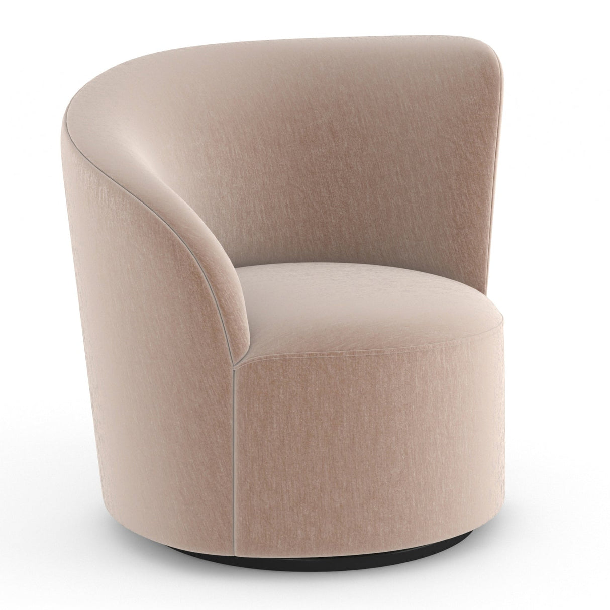 Taupe Velvet Left-Armed Swivel Chair – Whorl – alternate view 6