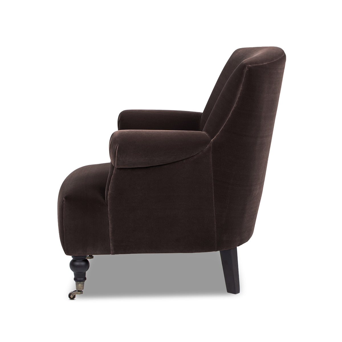 Eloise Pleated Sock Arm Accent Armchair, Deep Brown Performance Velvet - OROA Online Furniture