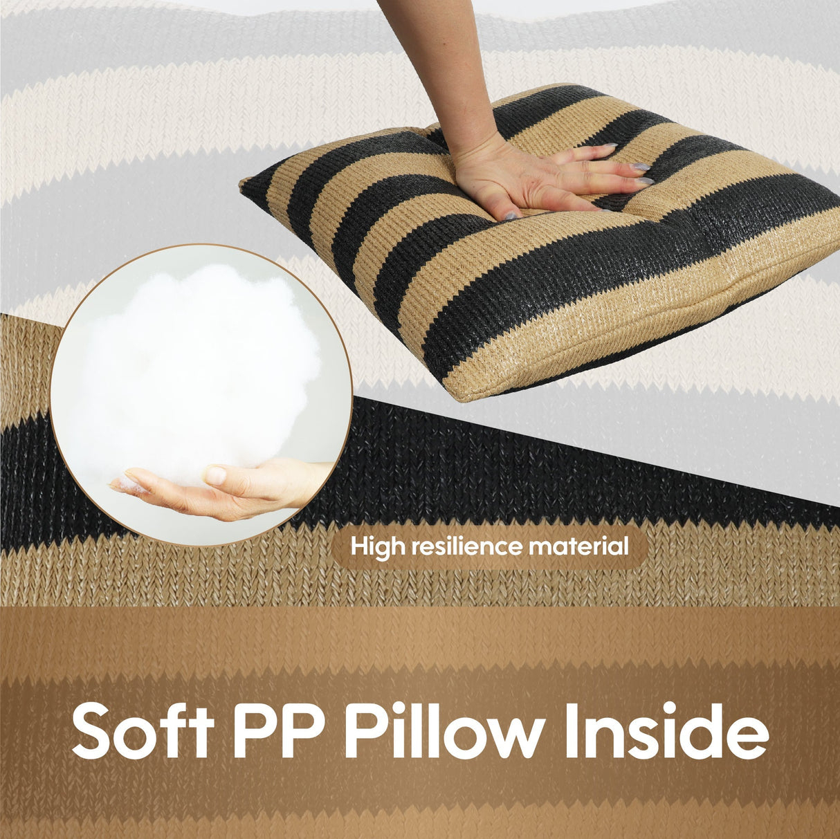 Outdoor Throw Pillows Stripe, Patio Cushions (S/2)