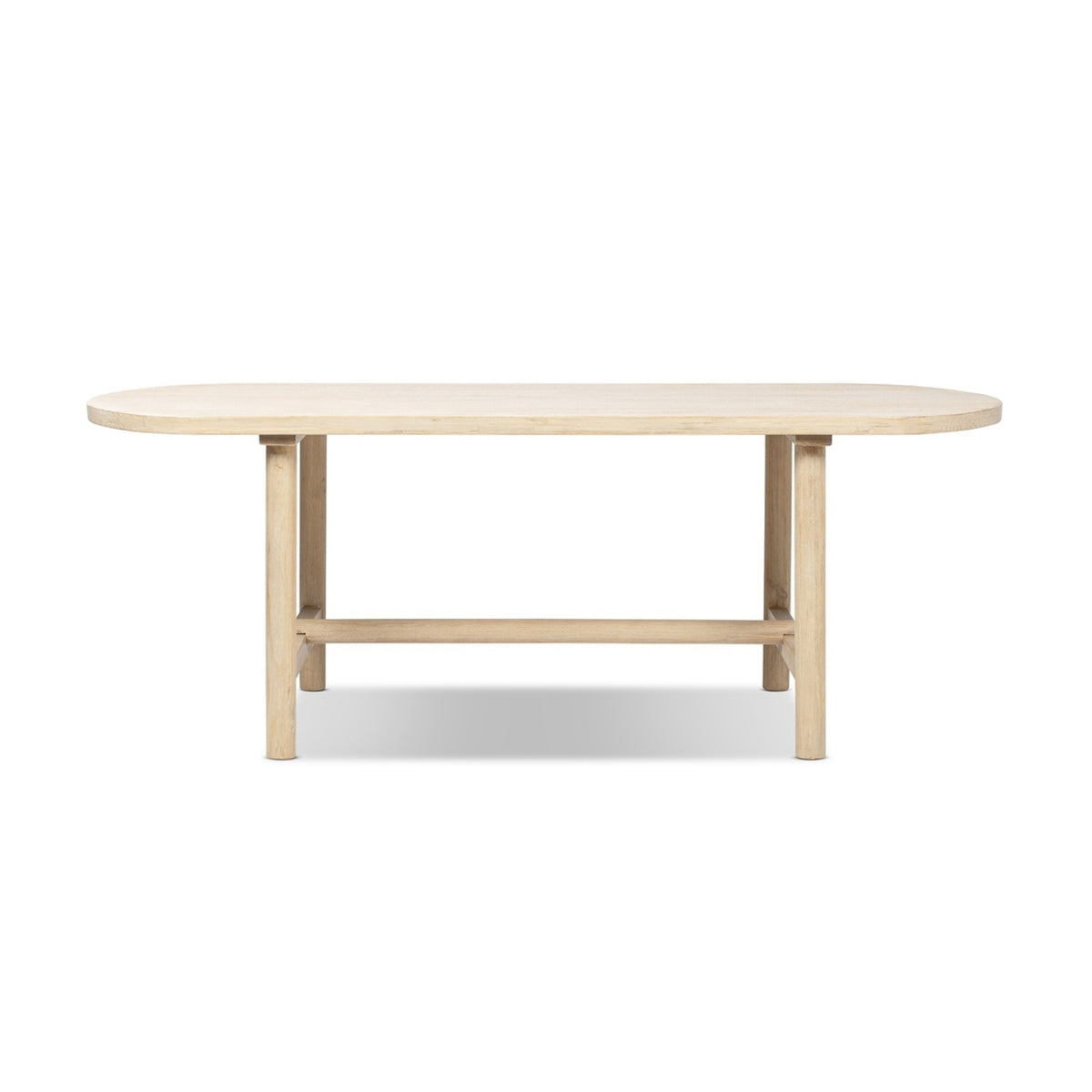 Milo 8-Seat Oval Reclaimed Pine Dining Table, Light Natural Cerused - OROA Online Furniture