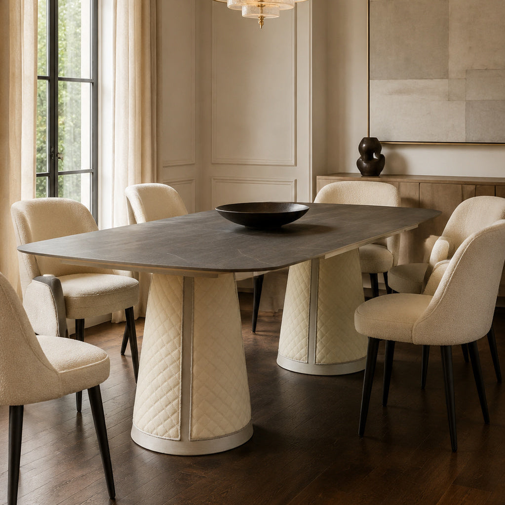 Stone Gray Sintered Stone Dining Table - OROA - view 1