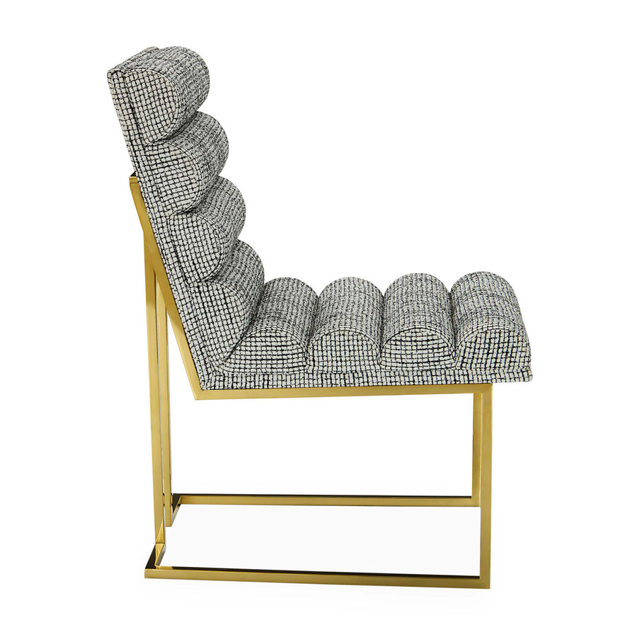 Polished Brass Framed Dining Chair | Jonathan Adler Channeled Goldfinger | Oroa.com