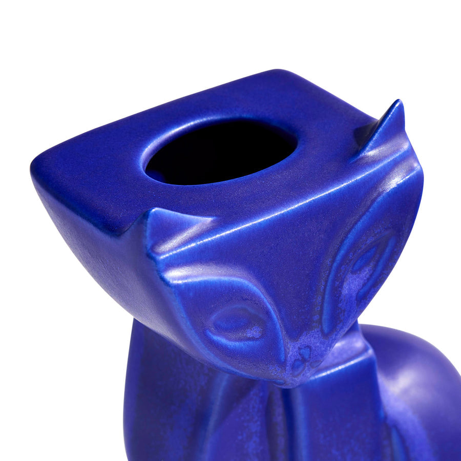 Blue Glazed Stoneware Vase | Jonathan Adler Cobalt Cat | Oroa.com
