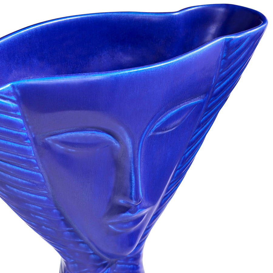 Conical Blue Stoneware Vase | Jonathan Adler Cobalt Lady | Oroa.com