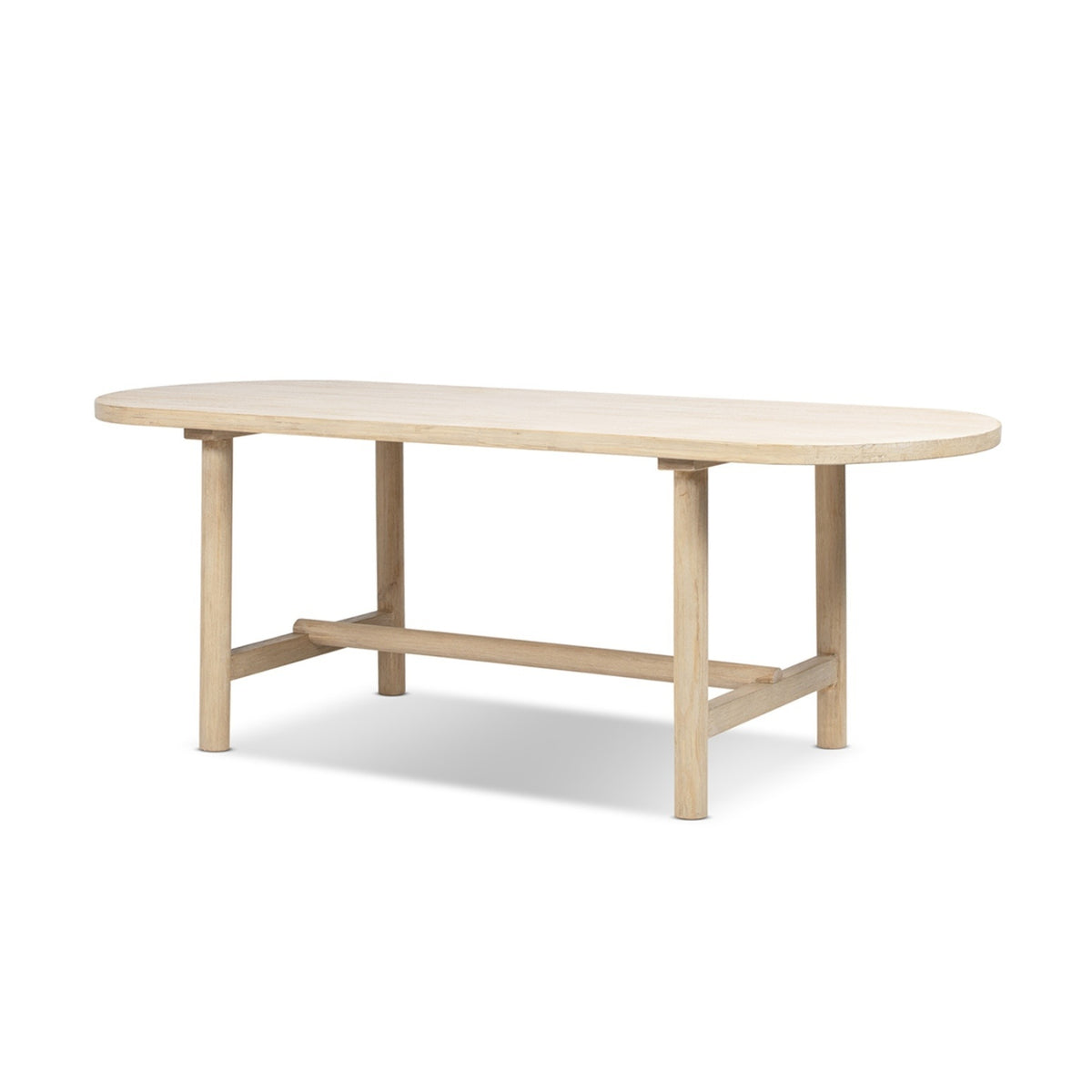 Milo 8-Seat Oval Reclaimed Pine Dining Table, Light Natural Cerused - OROA Online Furniture