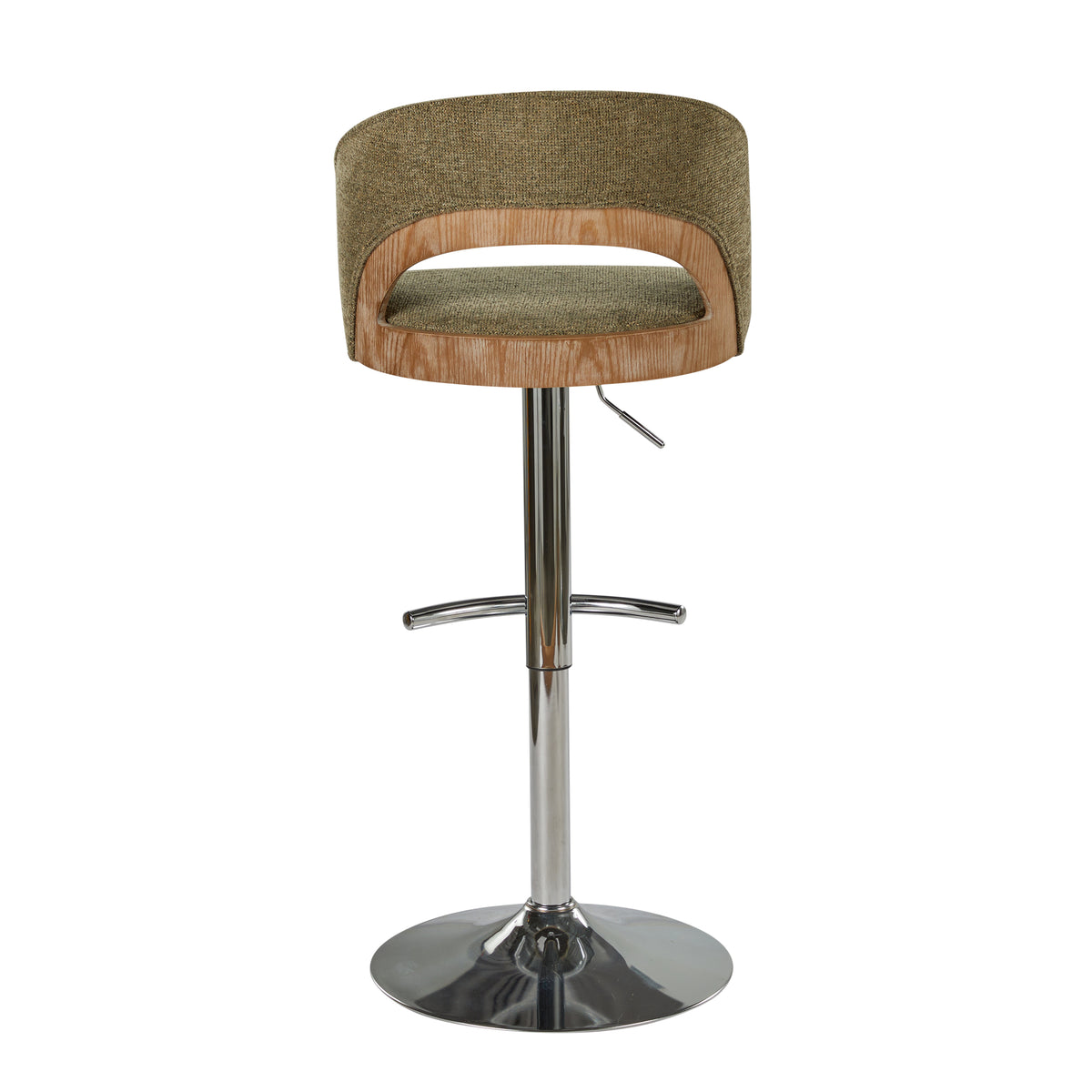 Sage Green Whitewashed Adjustable Swivel Bar Stools Set of 2 – OROA, view 4