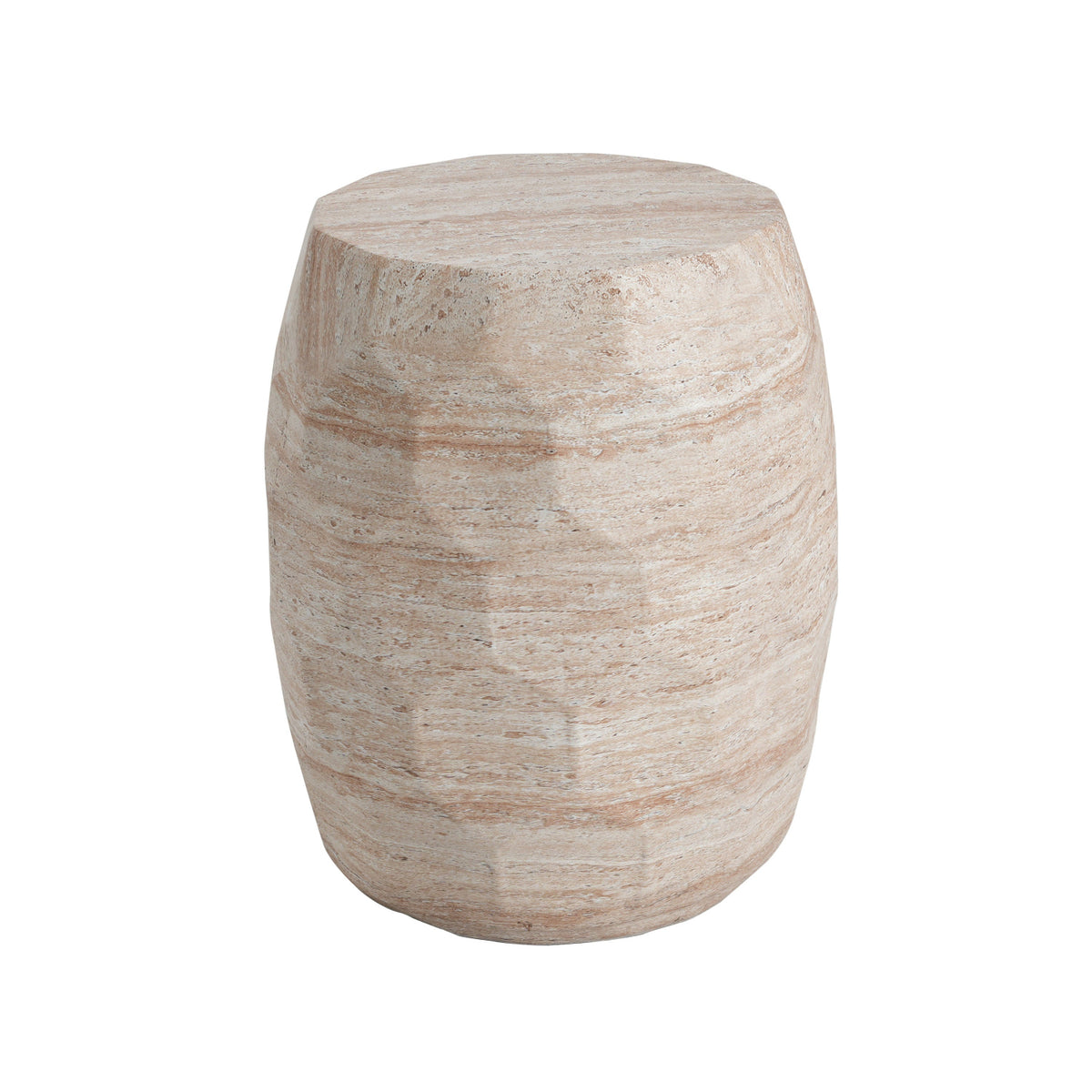 Honeycomb Travertine Outdoor Side Table | Catchy