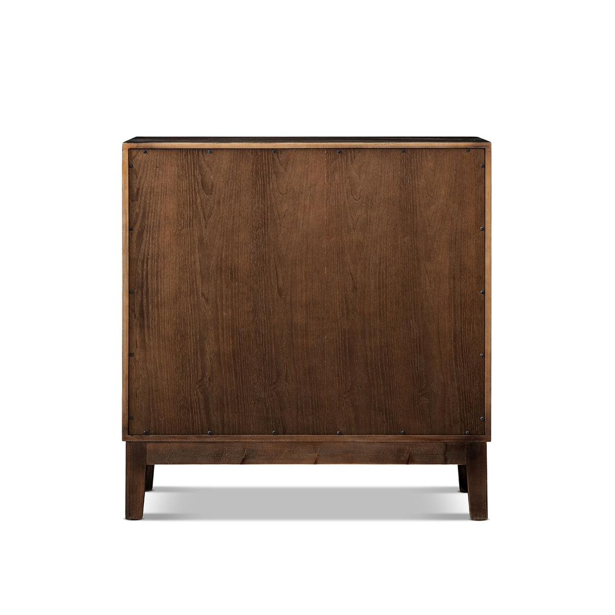 Koa Woven Wood Cabinet with Textured Door Fronts, Dark Brown Reclaimed Pine - OROA Modern Furniture