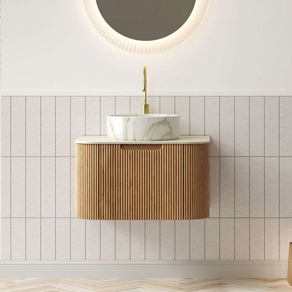 Modern Bathroom Vanity With Ceramic Sink and Floating Cabinet - OROA