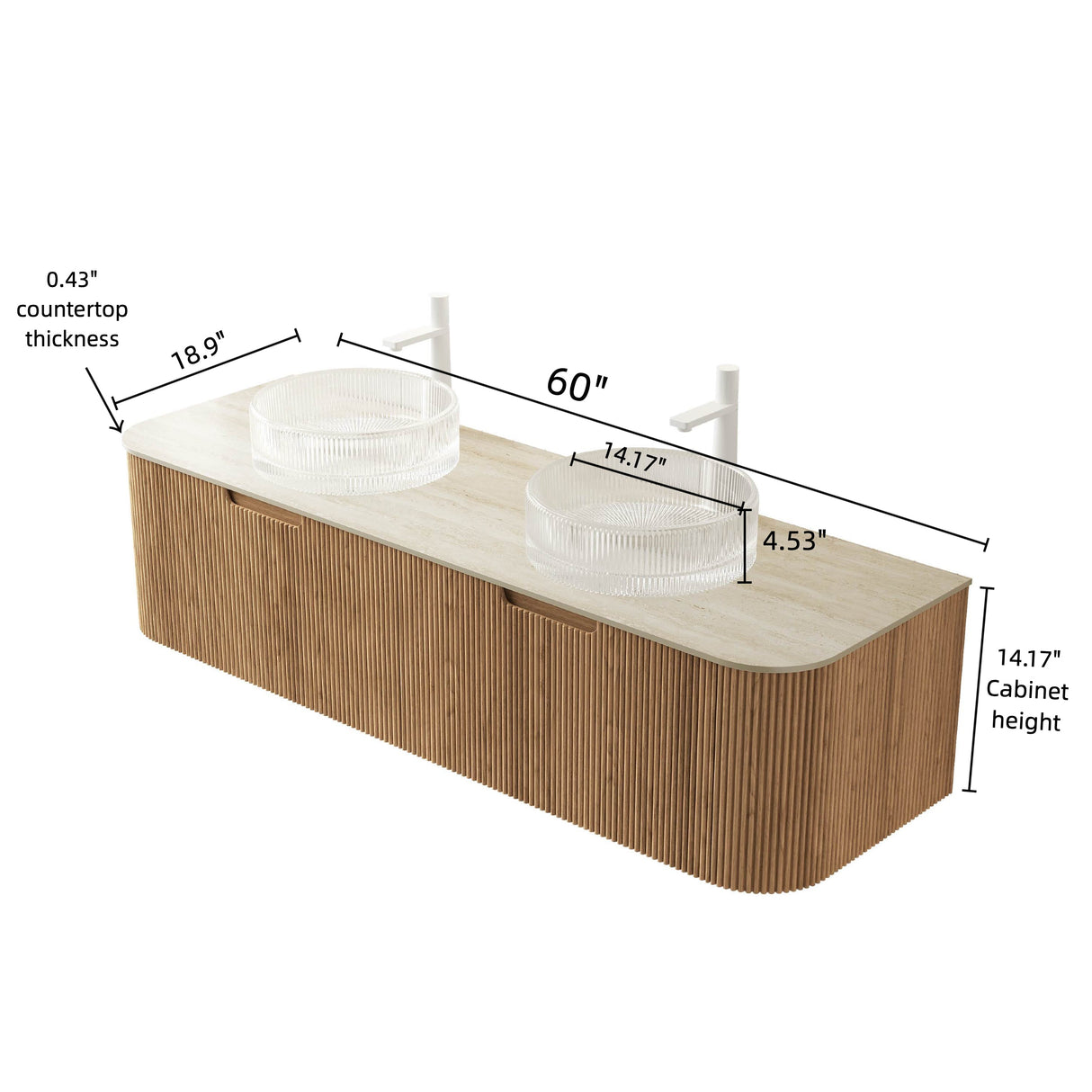 Bathroom Vanity & Glass Sink- OROA