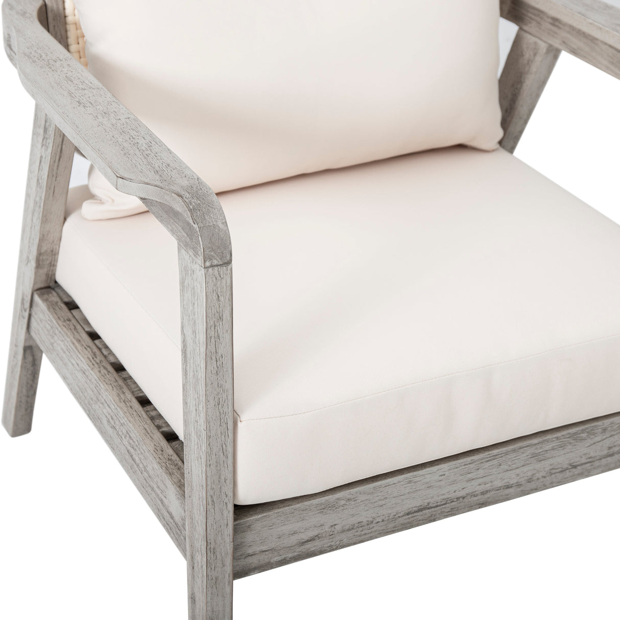 Outdoor Acacia Wood Patio Club Chairs with Cushions (S/2)