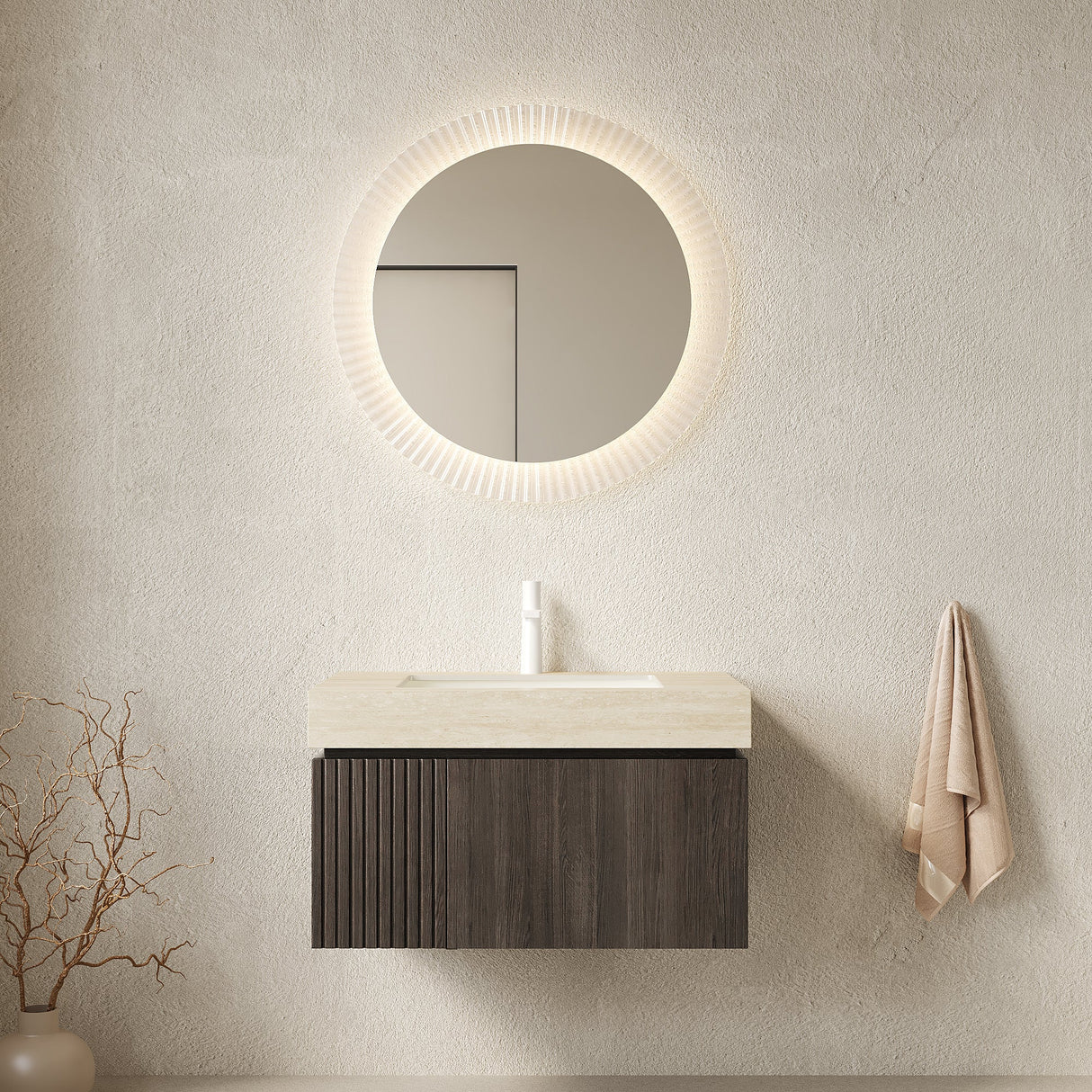 Modern Bathroom Vanity with Stone Top - OROA