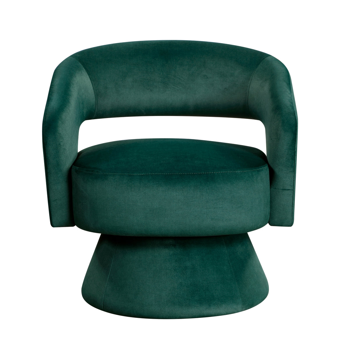 Emerald Green Compact Velvet Swivel Chair – OROA, view 2
