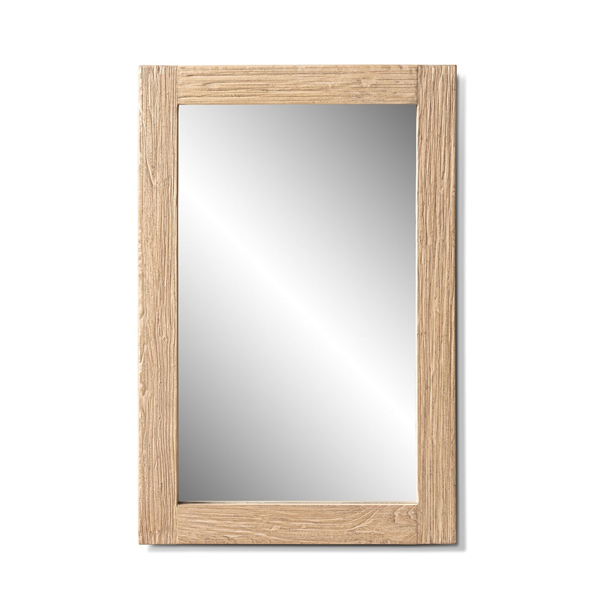 Langford Solid Reclaimed Elm Wall Mirror, Heritage Light Natural Brown - OROA Modern Furniture