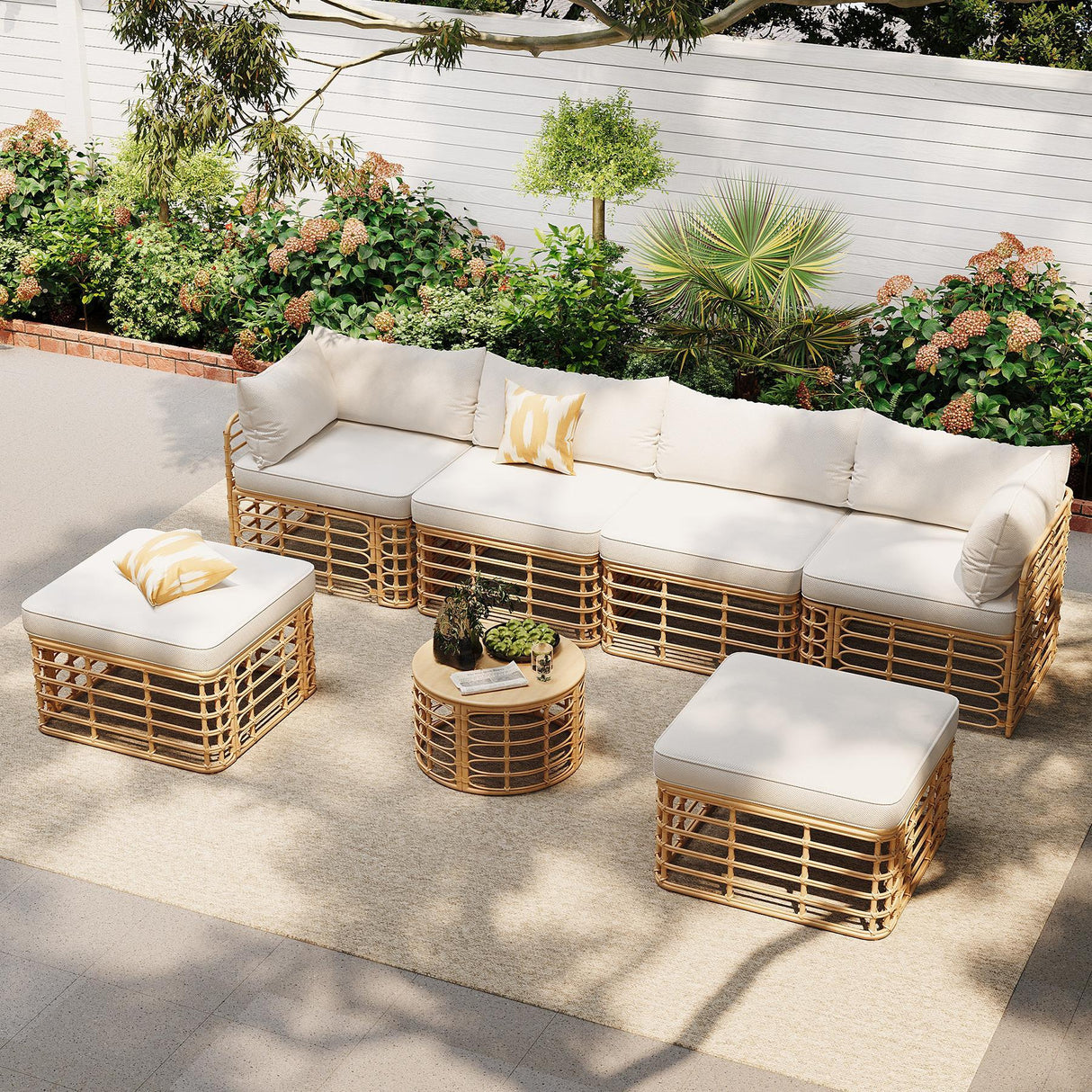 All-Weather 7-Piece Rattan Outdoor Sectional Sofa Set Ibiza