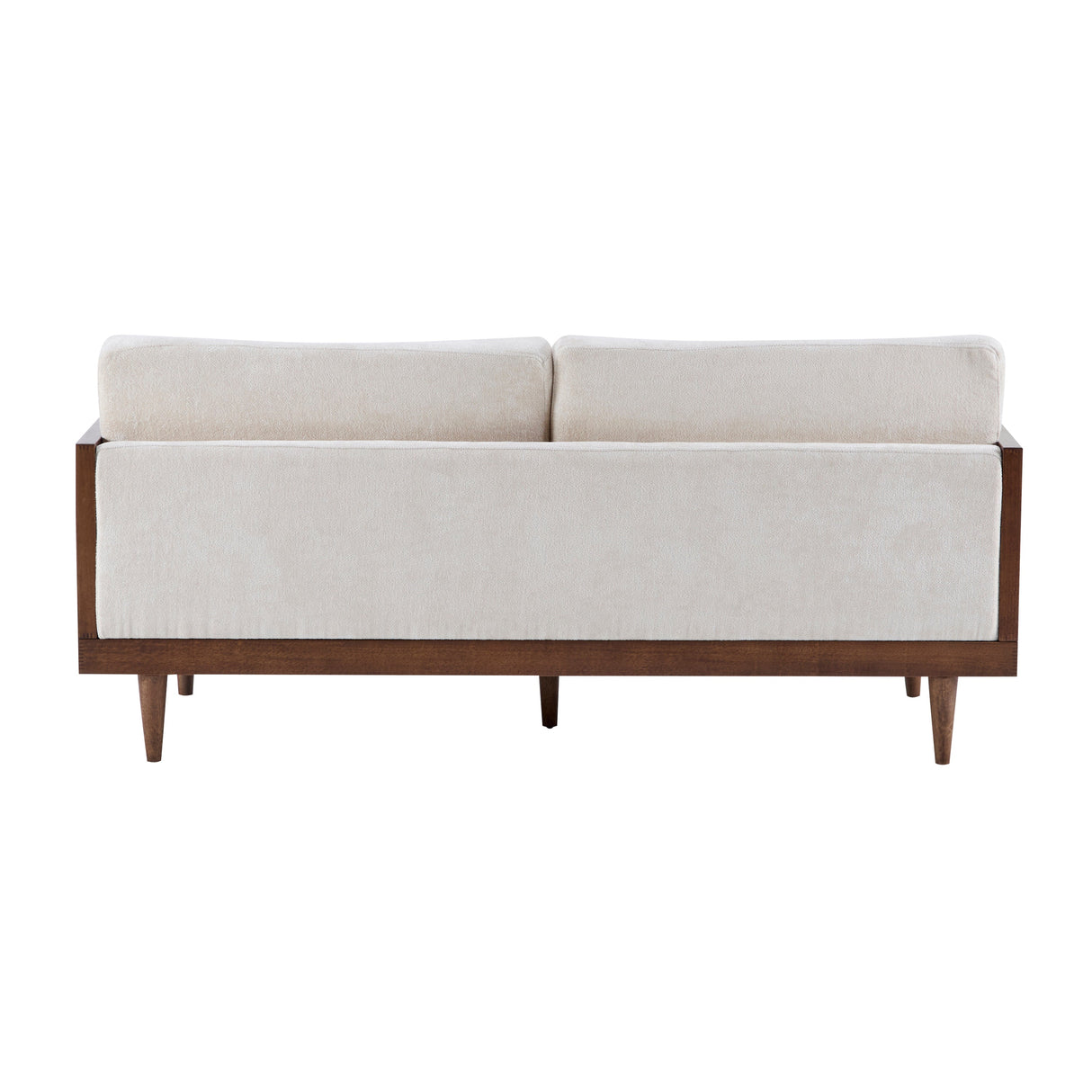 3-Seater Boucle Sofa with Cane Rattan and Wooden Frame - OROA