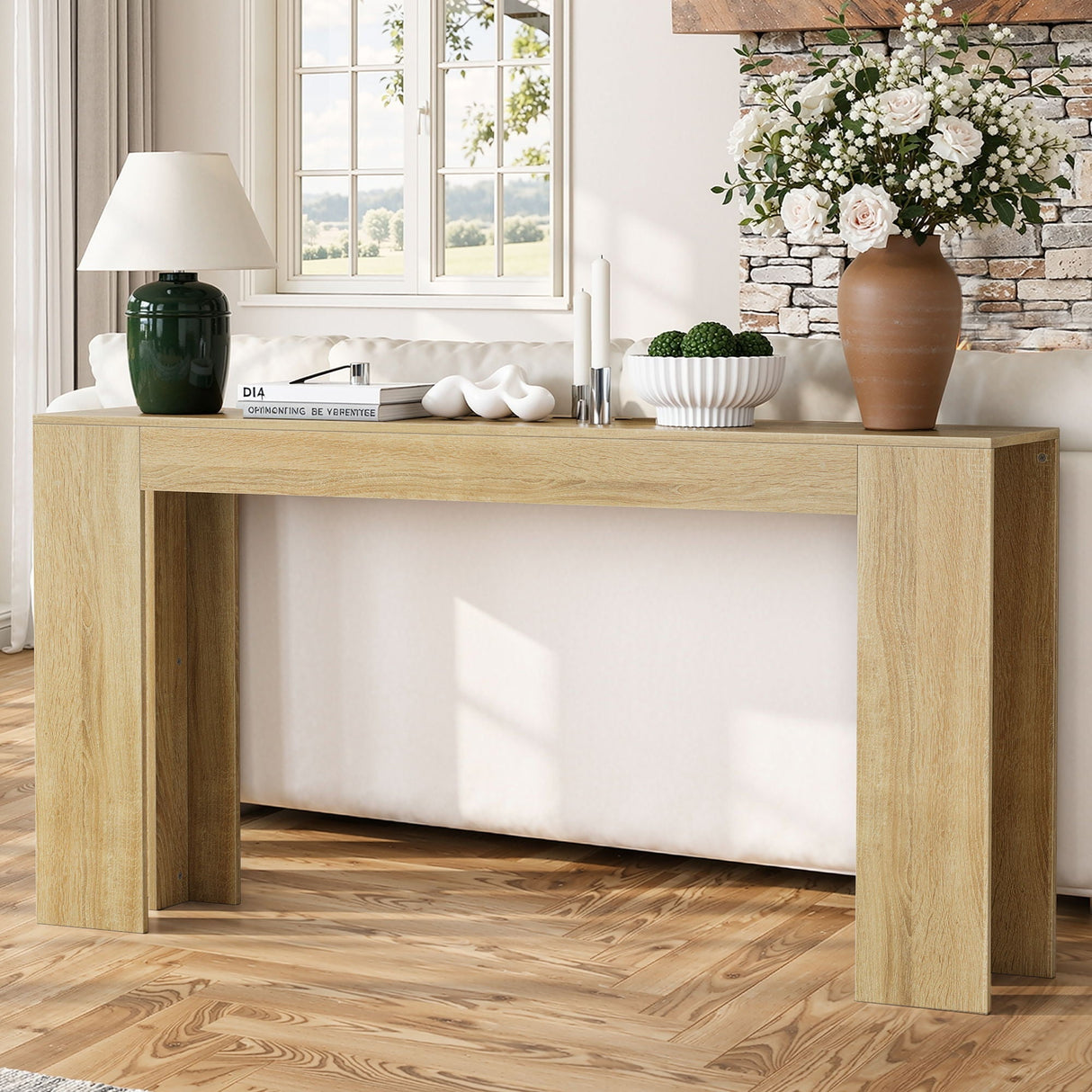 Farmhouse Walnut Console Table - OROA