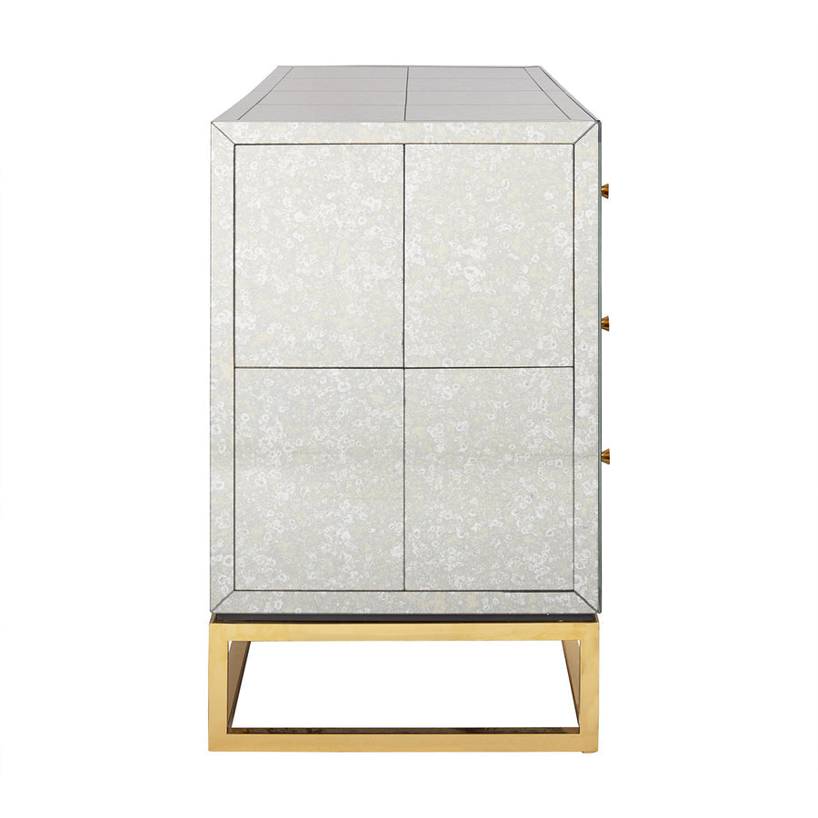 Antique Mirror 6-Drawer Dresser – Delphine – side view