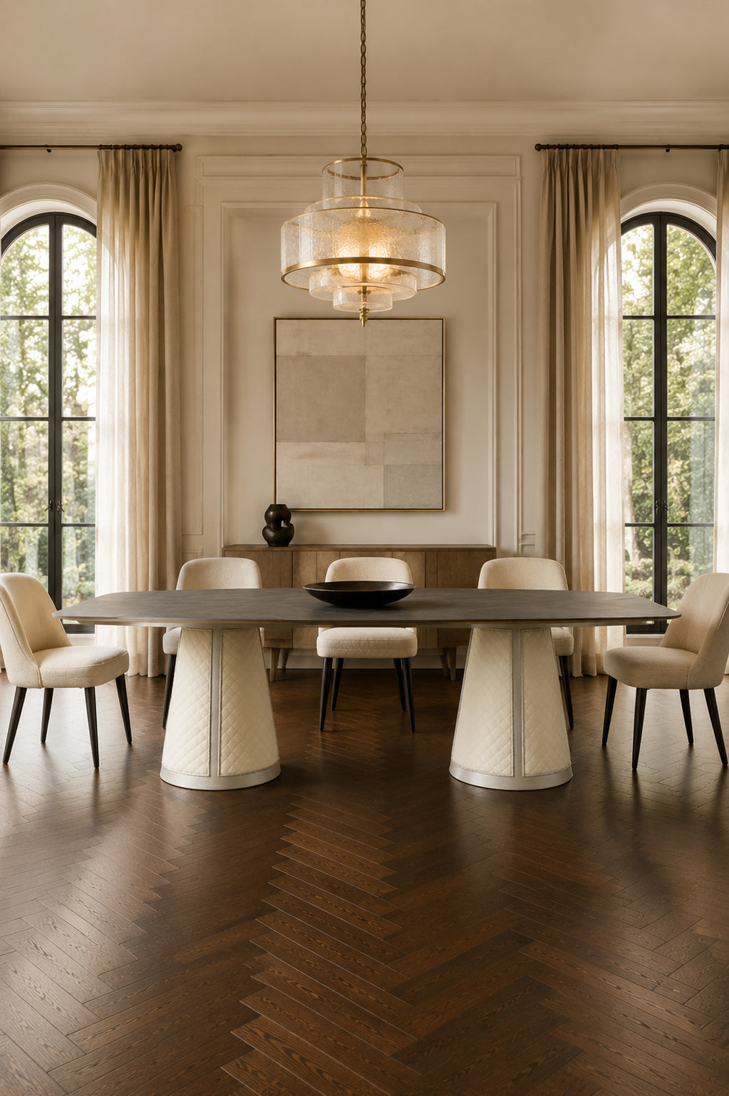 Stone Gray Sintered Stone Dining Table | OROA