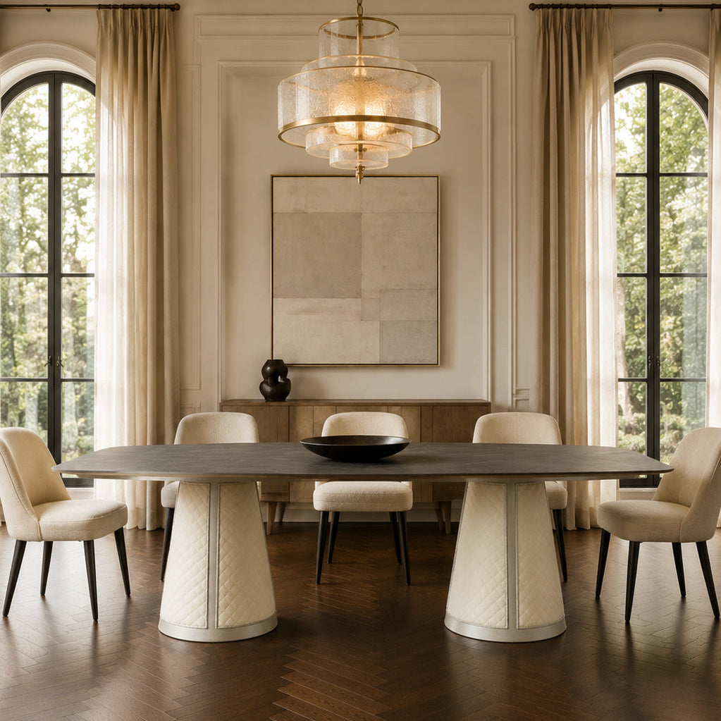 Stone Gray Sintered Stone Dining Table - OROA - view 2