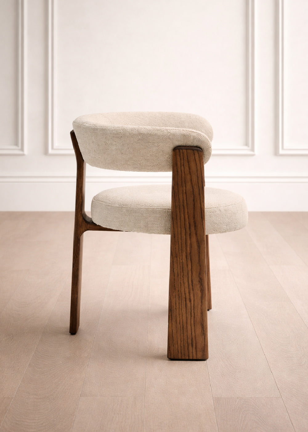 Modern dining chair with dark wood legs - www.oroa.com