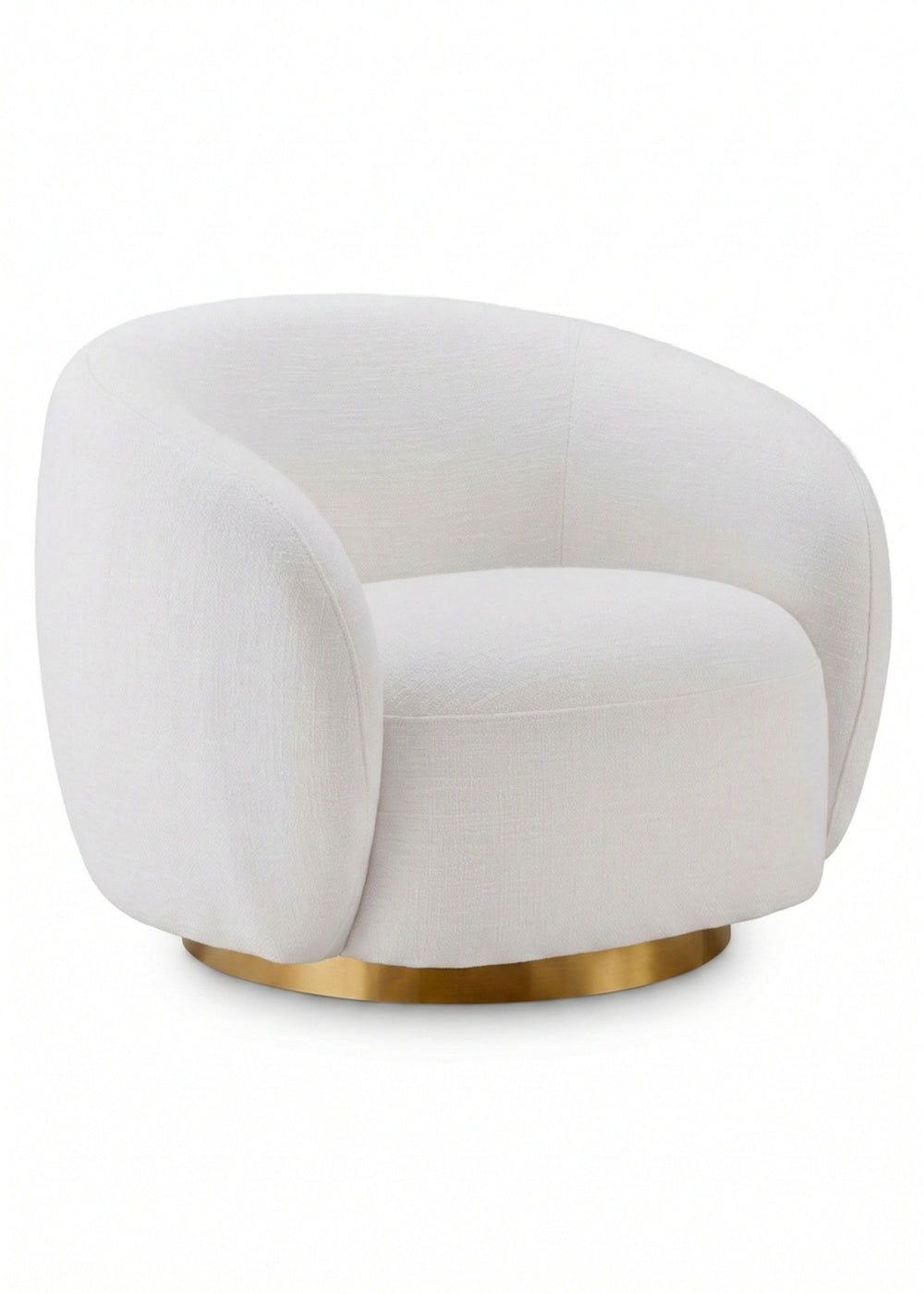 white swivel chair - gold base - www.oroa.com | Oroa.com