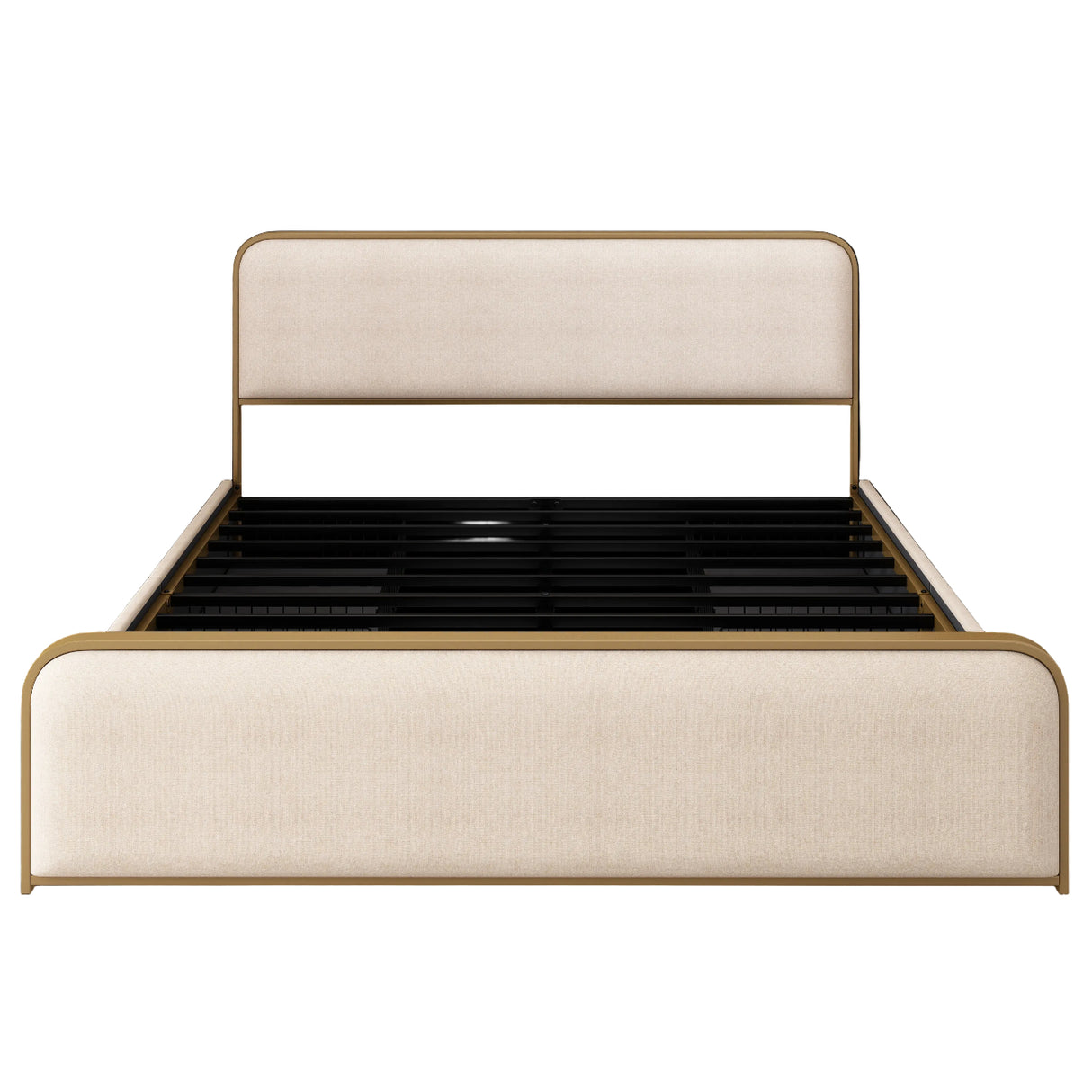 Valerie Upholstered Storage Bed in Beige, King | Catchy