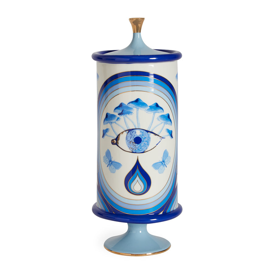 Blue-Toned Porcelain Shrooms Canister | Jonathan Adler Druggist | Oroa.com