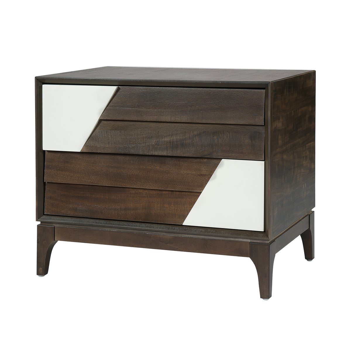 Brown and Cream Geometric Nightstand – OROA, view 2