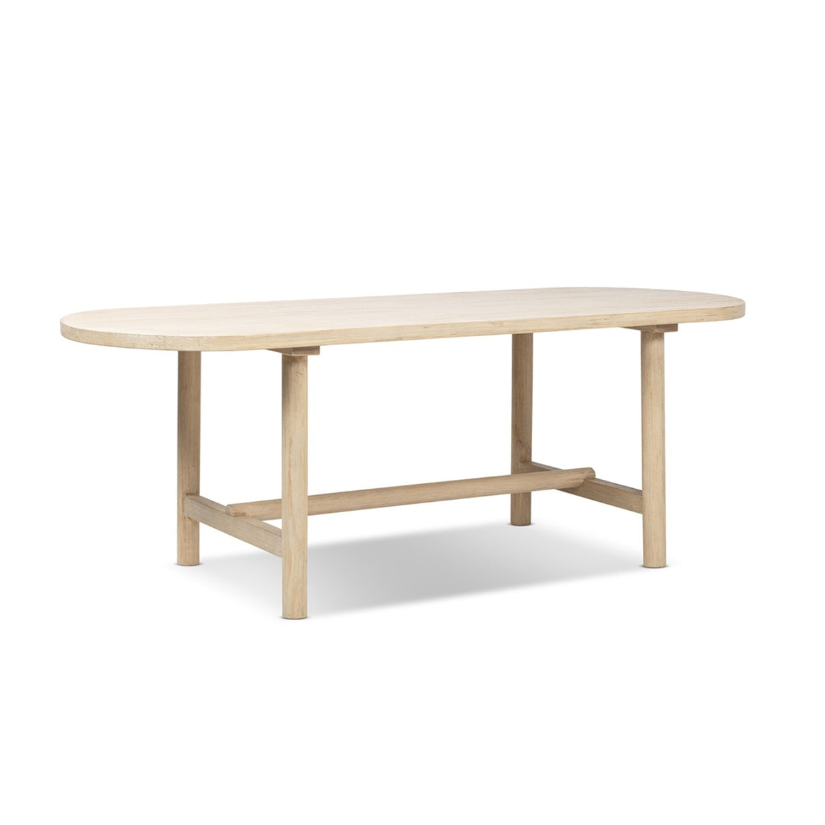 Milo 8-Seat Oval Reclaimed Pine Dining Table, Light Natural Cerused - OROA Online Furniture