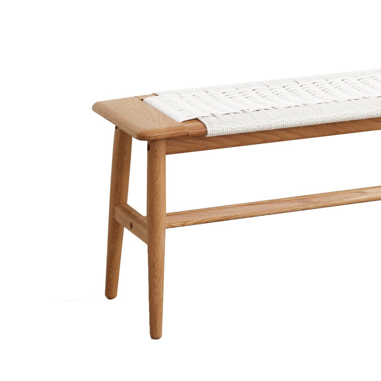 Oak Wood Dining Bench with Handwoven Cane - OROA