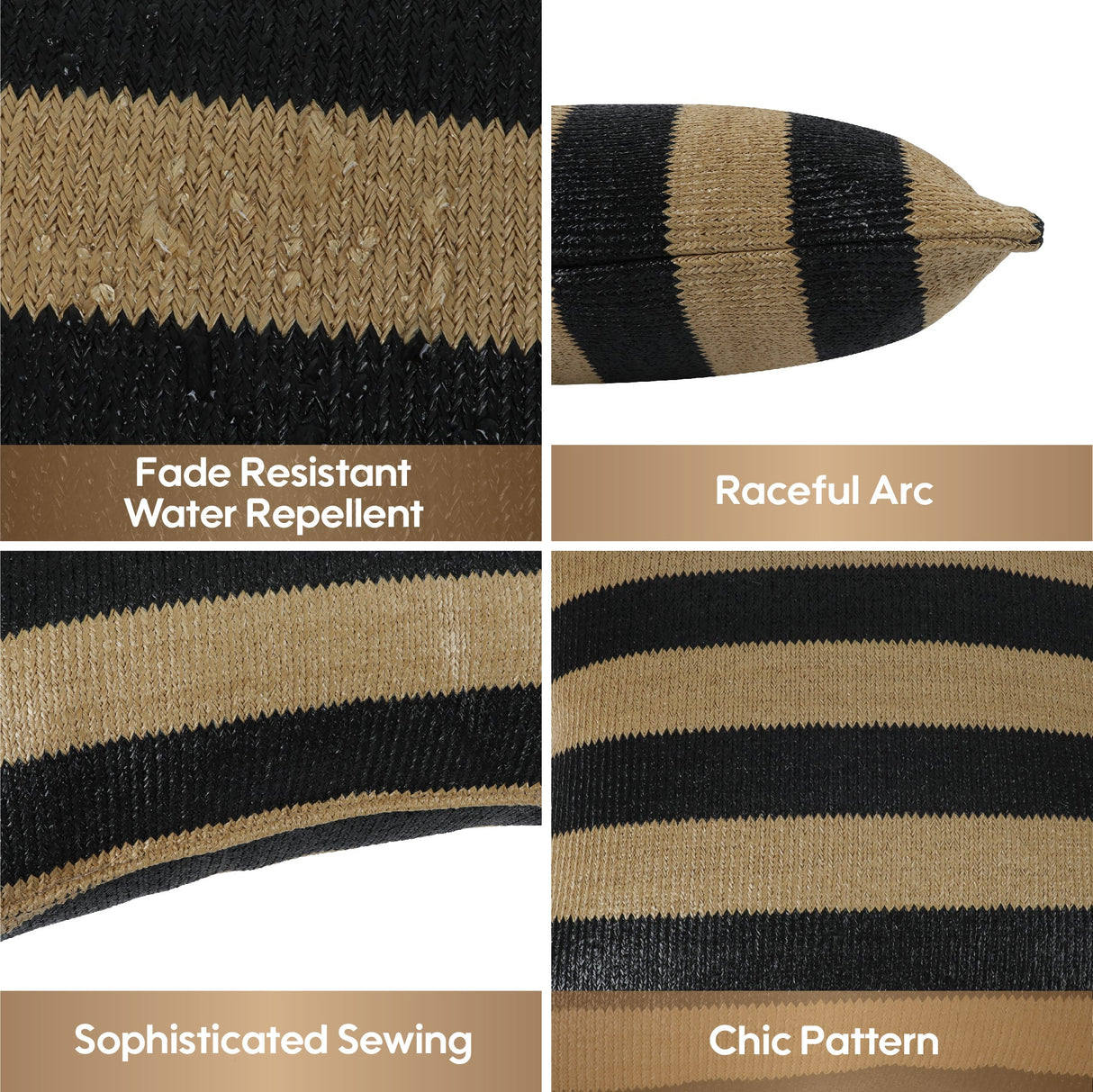 Outdoor Throw Pillows Stripe, Patio Cushions (S/2)