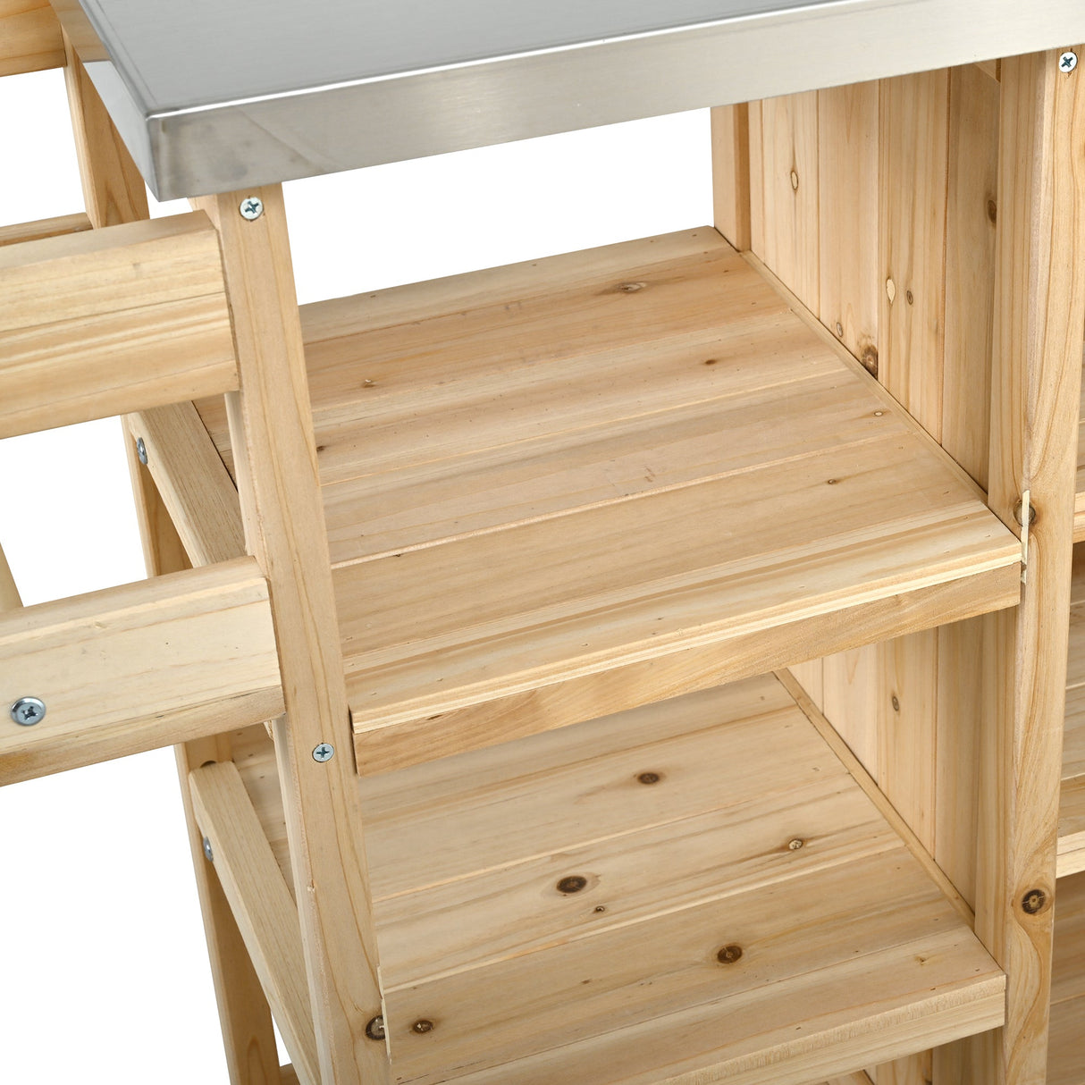 Foldable Outdoor Kitchen Island Patio Kitchen Island - Wood