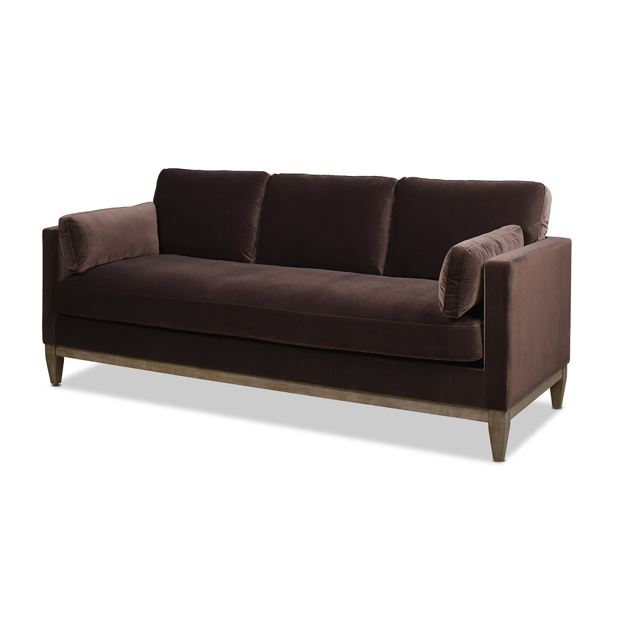 Knox Modern Farmhouse Sofa, Deep Brown Performance Velvet - OROA Online Furniture