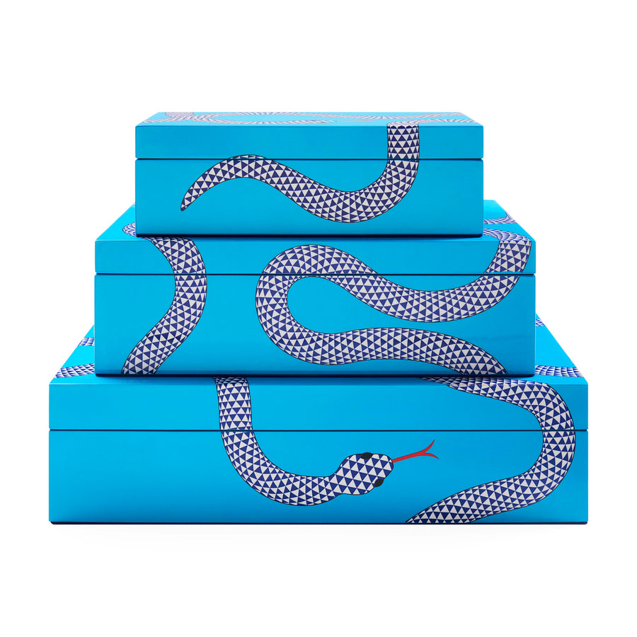 Blue Lacquer Jewelry Box L | Oroa.com