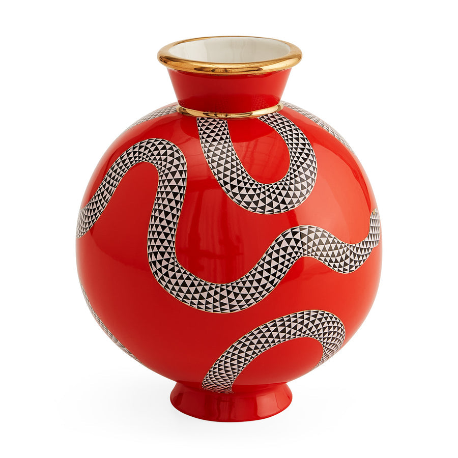 Red Porcelain Round Vase | Jonathan Adler Eden | Oroa.com