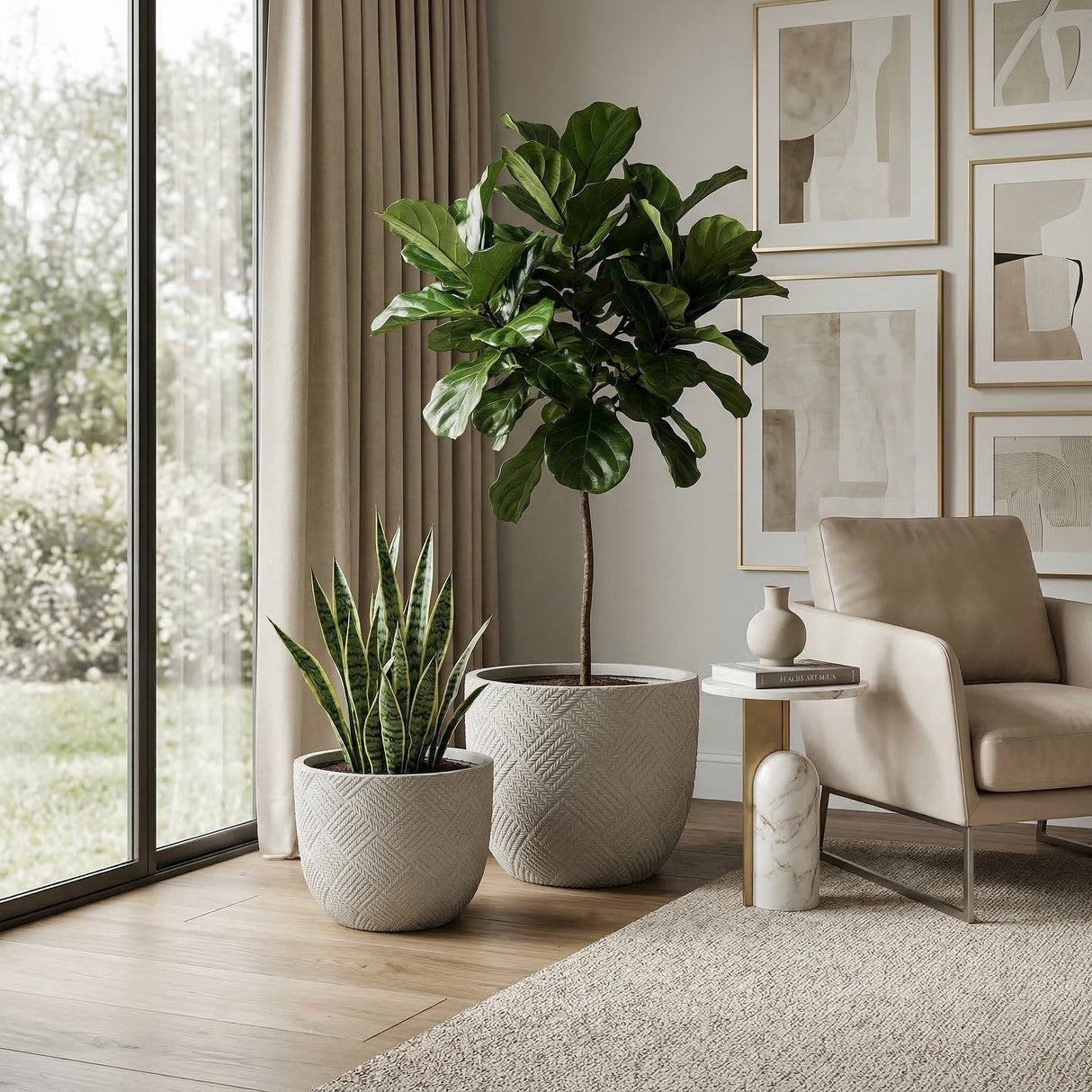 Round Concrete Planter (S/2)