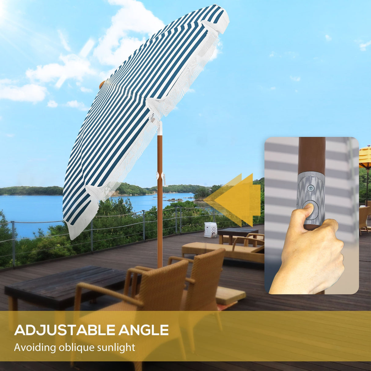 Outdoor Patio Umbrella with Tilt and Vent