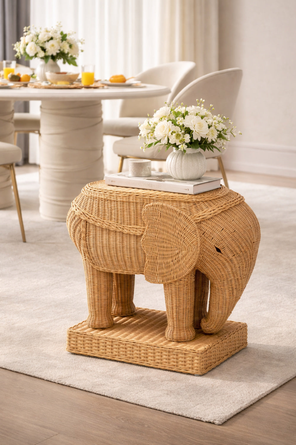 Modern European furniture - Rattan Elephant End Table - www.oroa.com