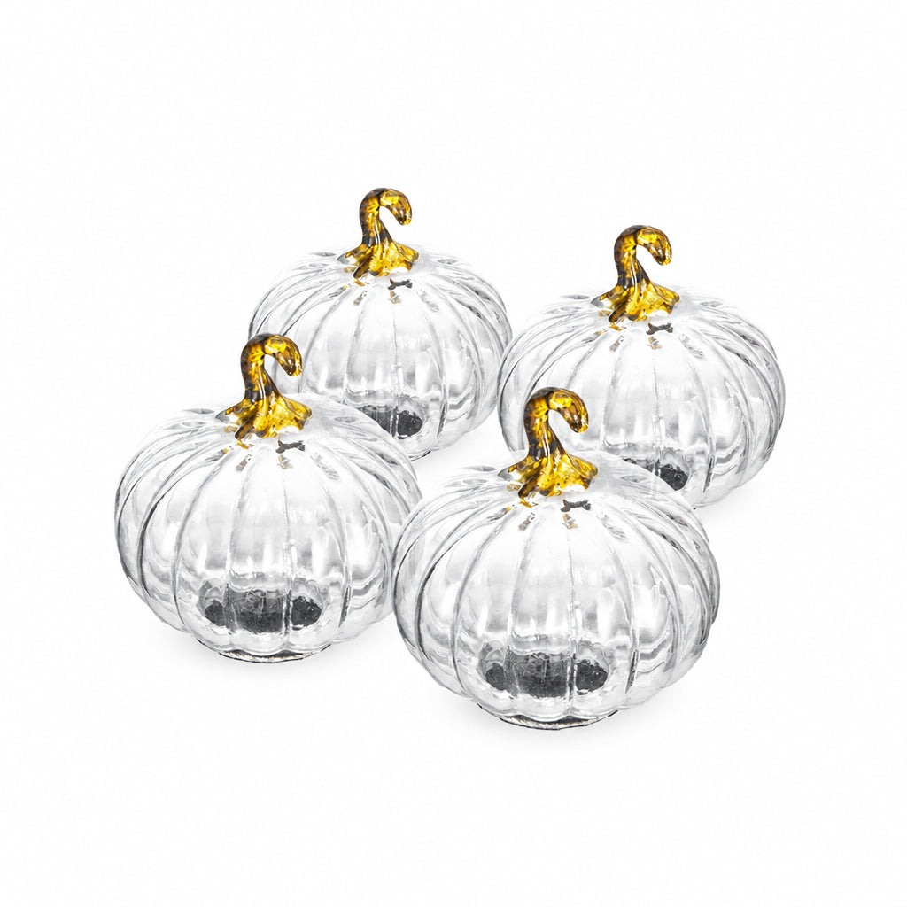 Clear Glass Pumpkins, S/4 | OROA