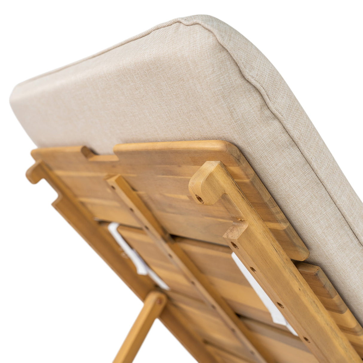 Riviera Outdoor Chaise Lounge with Wheels, Acacia Wood Frame (S/2)