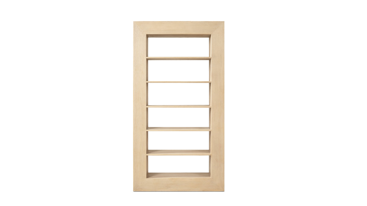 Ellis Open Back Wood Display Shelf, Brushed White Reclaimed Pine - OROA Online Furniture