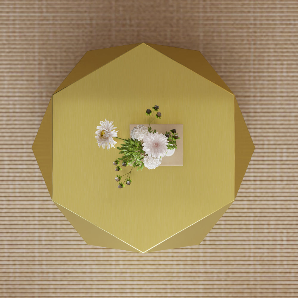Gold Faceted Diamond Coffee Table | Catchy