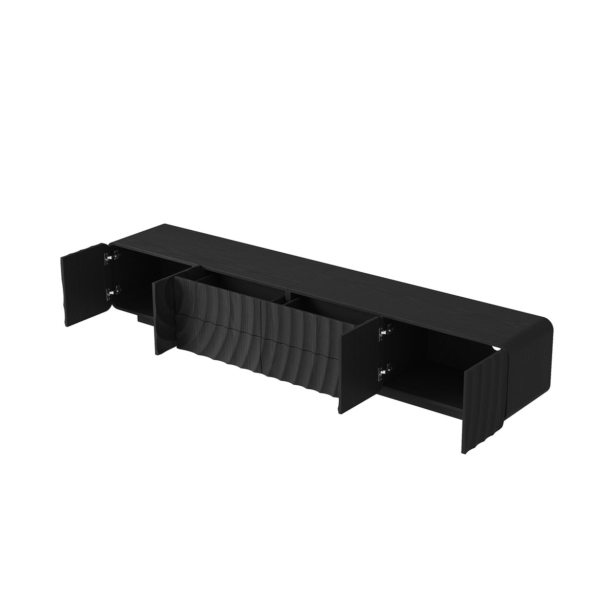 Black Wave Front Media Console 86 Inch – OROA, view 6
