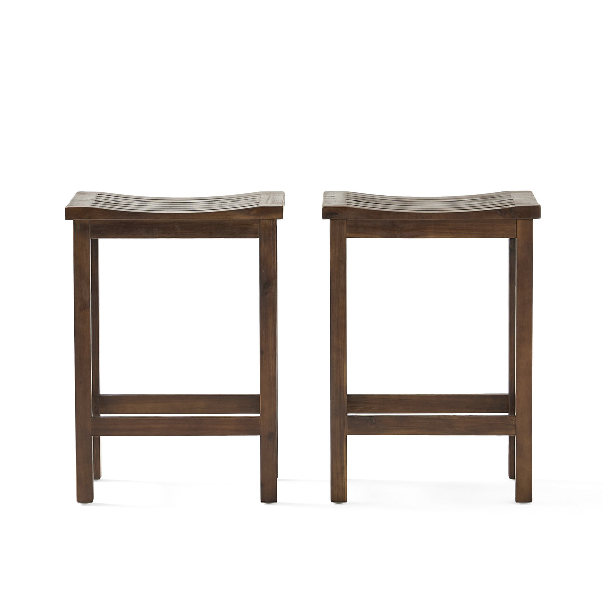 Mahogany Brown Acacia Outdoor Counter Stools Set of 2 – OROA, view 4