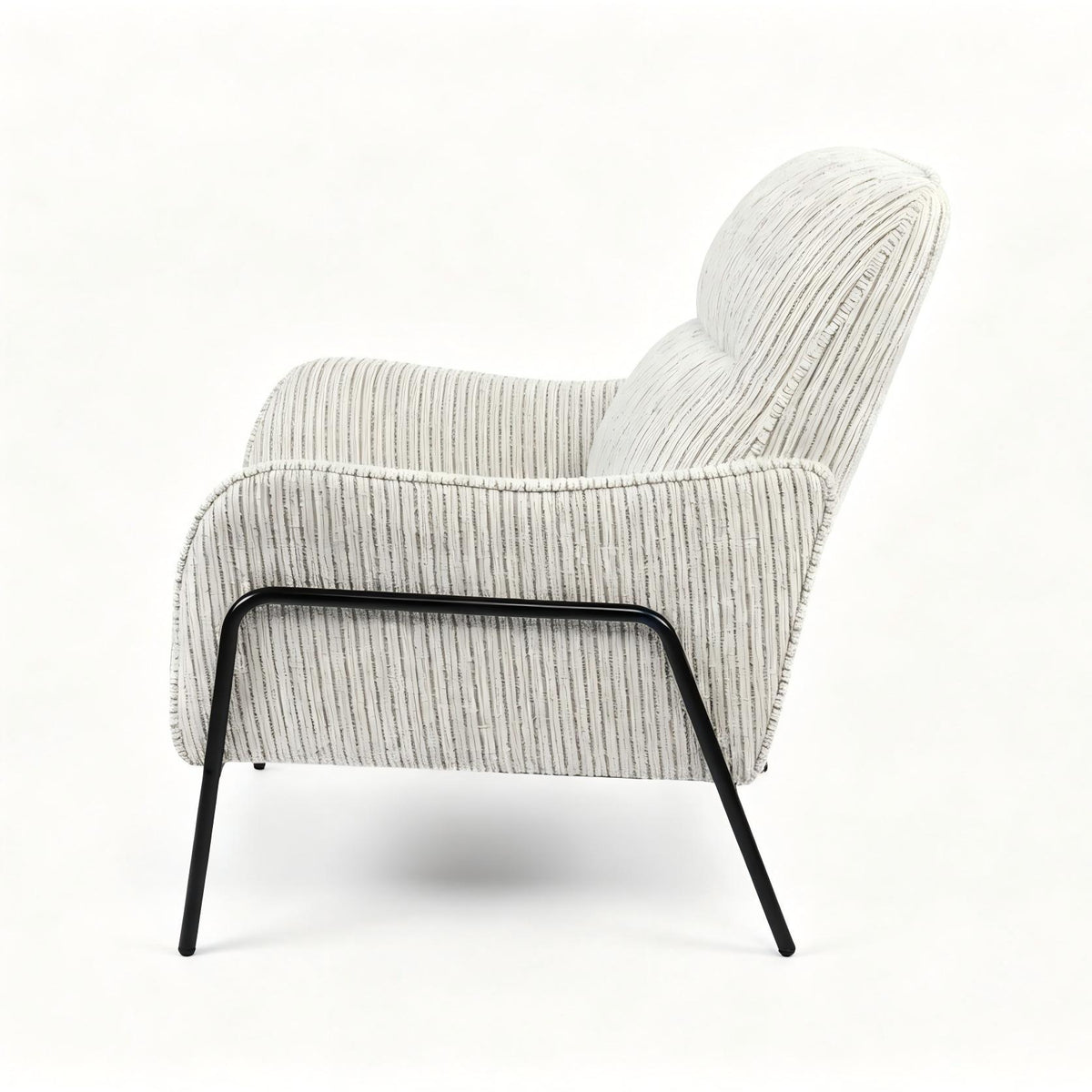 Riva Striped Accent Chair in Grey | OROA