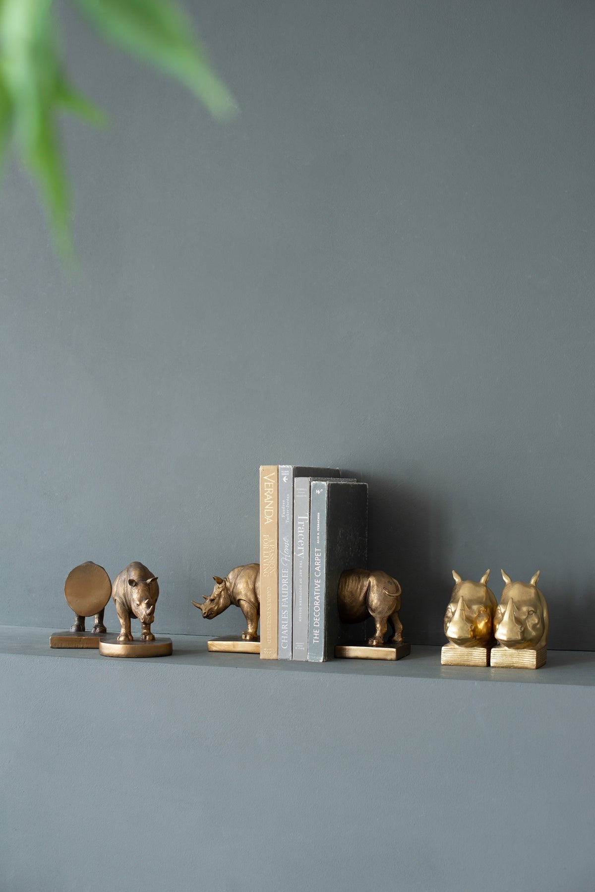 Rhino Bronze tone Bookends