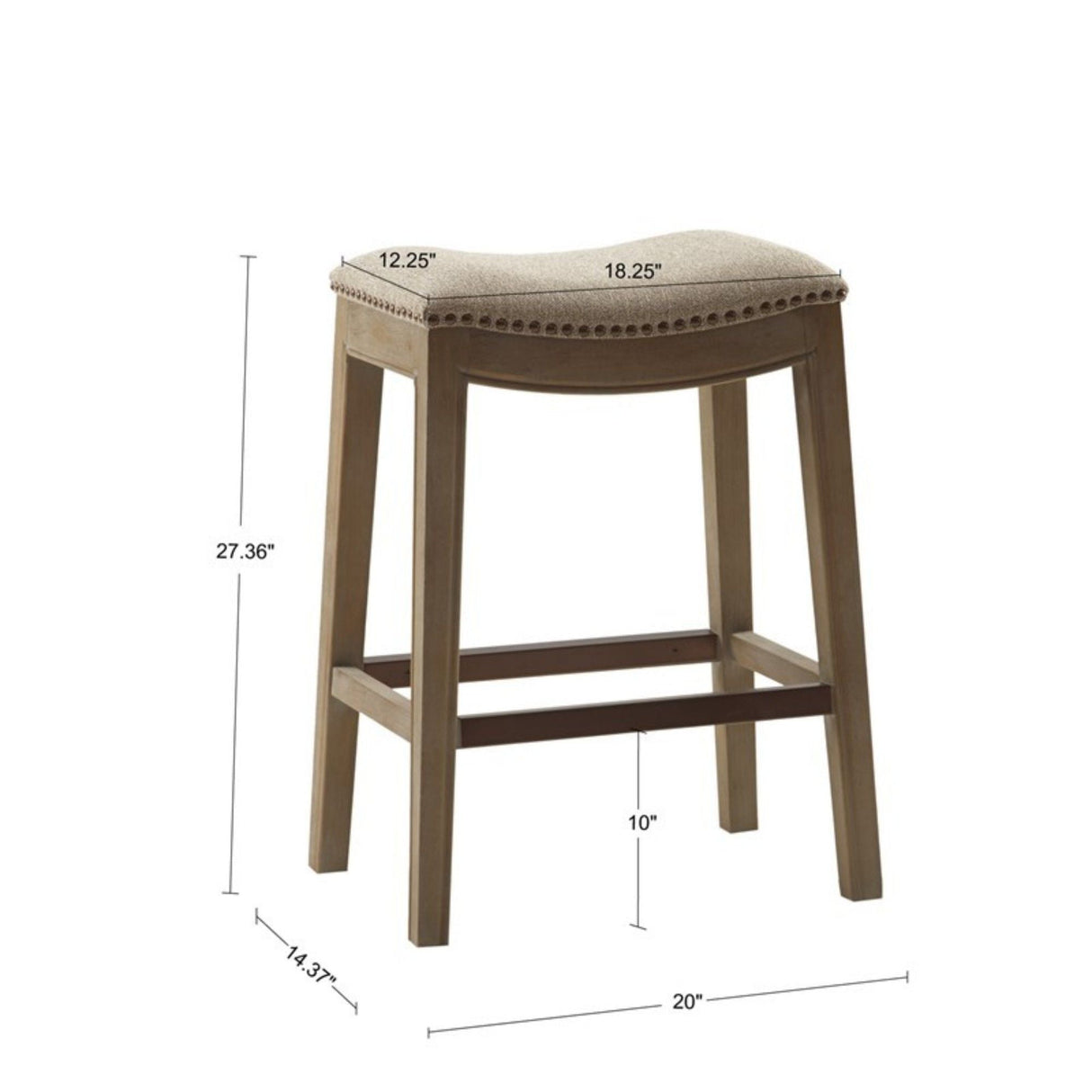 Saddle Linen Counter Stool - OROA